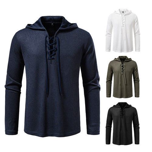 Men's hoodie with innovative lacing and structured design Amarae