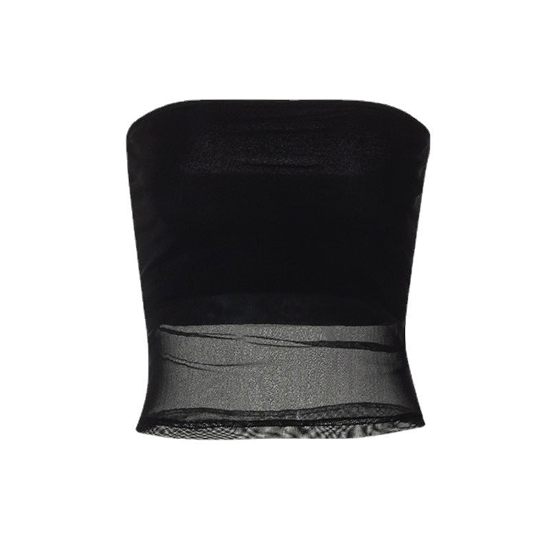 Ladies Top Transparent Bandeau Lune London