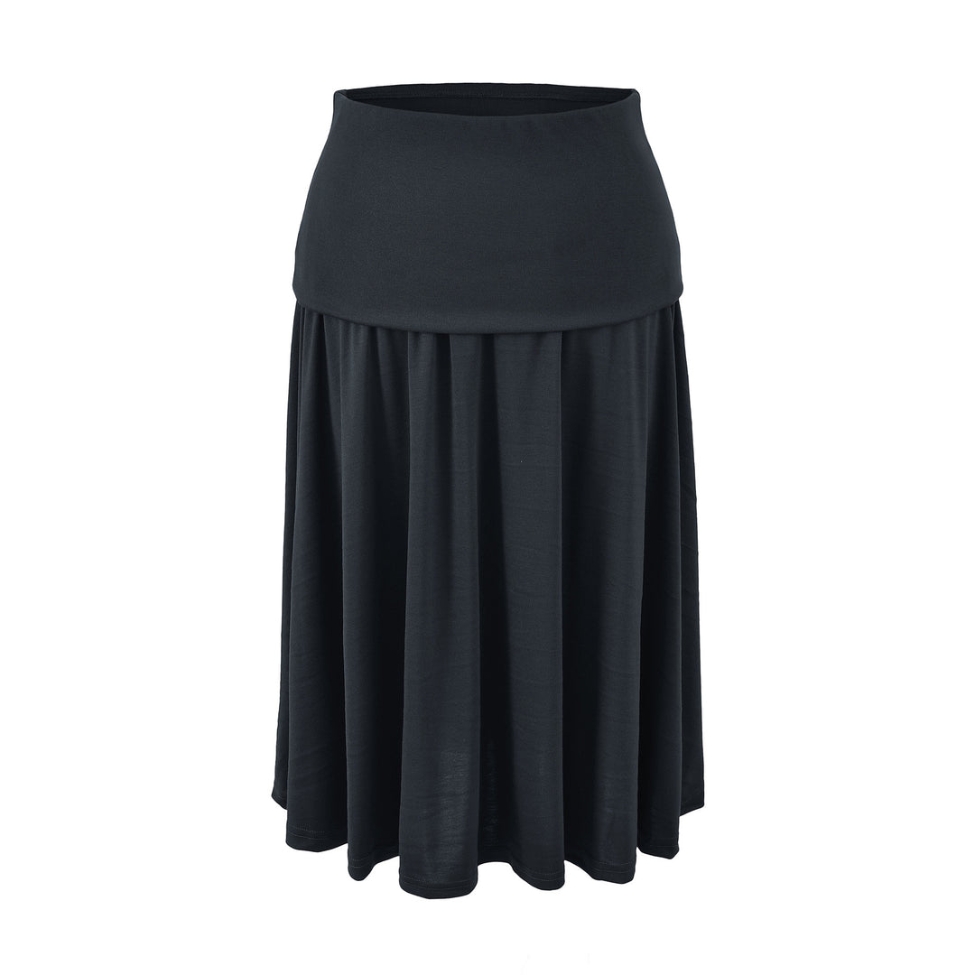 Women Long Jersey Maxi Skirt with Wide Hem and Gently Falling Pleats Amarae