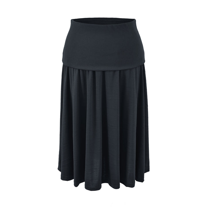 Women Long Jersey Maxi Skirt with Wide Hem and Gently Falling Pleats Amarae
