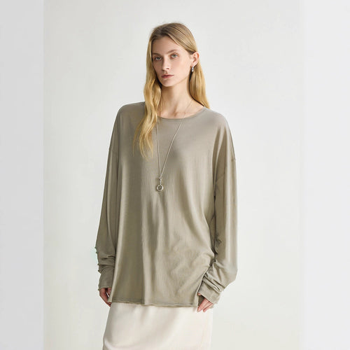 Chemise décontractée pour femme à manches longues en mélange de coton de haute qualité Chic & Stil
