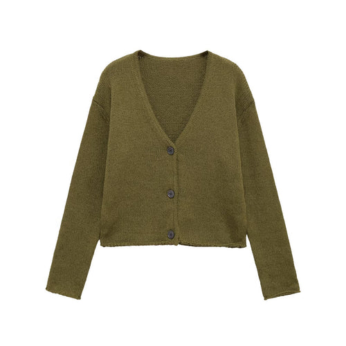 Ladies casual knitted vest with V neckline and button closure Amarae