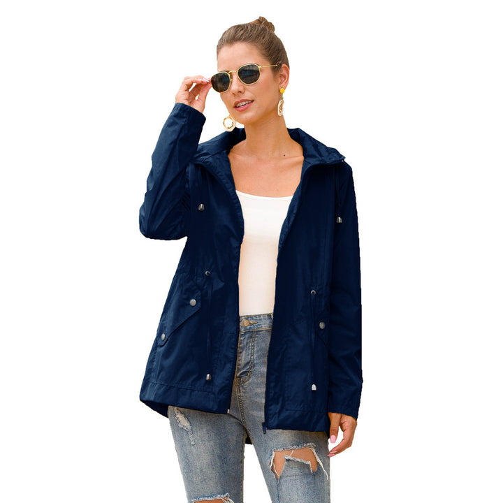 Lightweight transitional jacket for women with adjustable drawstring waist and practical pockets Lune London