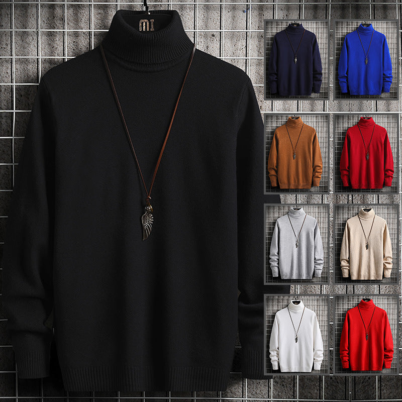 Elegant turtleneck sweater for men in fine cotton with textured design Lune London