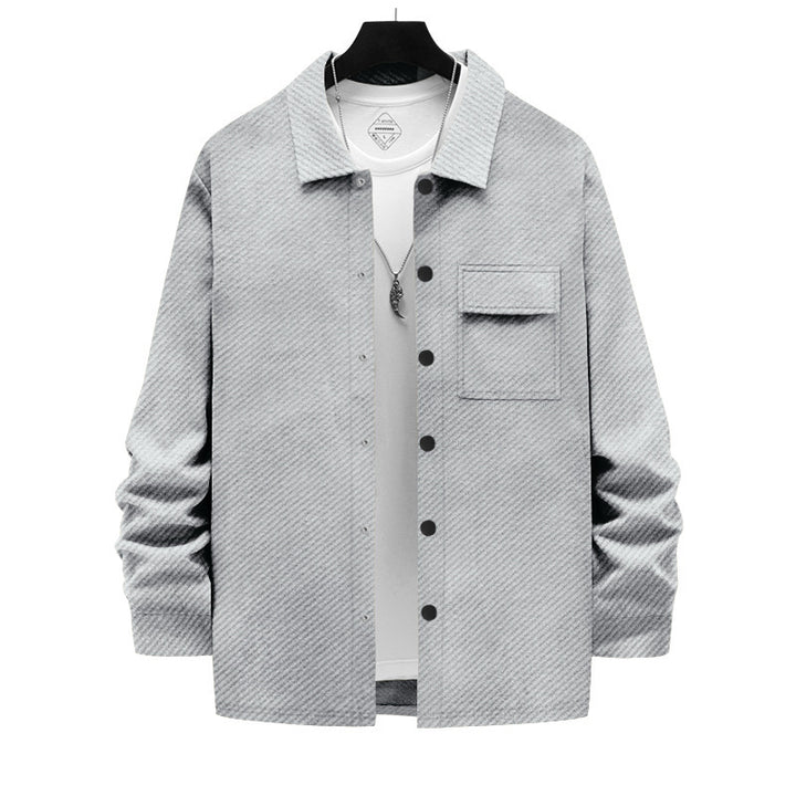 Men's casual cotton jacket with textured design and practical pockets Chic and style
