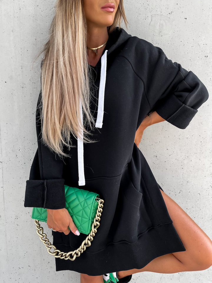 Robe hoodie pour femme avec capuche et fentes latérales Chic & Stil