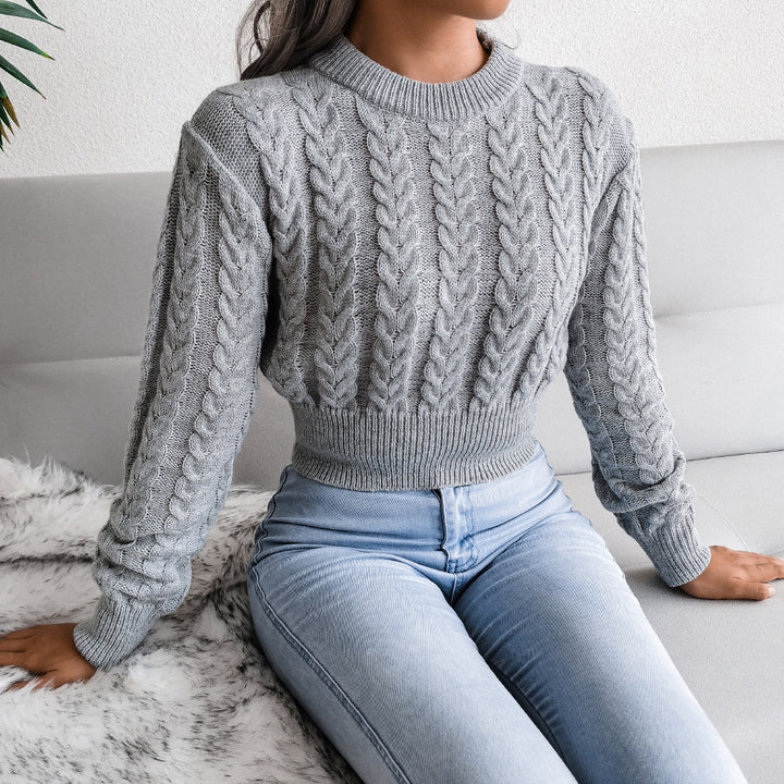 Pull en maille confortable pour femmes avec un motif en relief et une coupe ajustée Chic & Stil