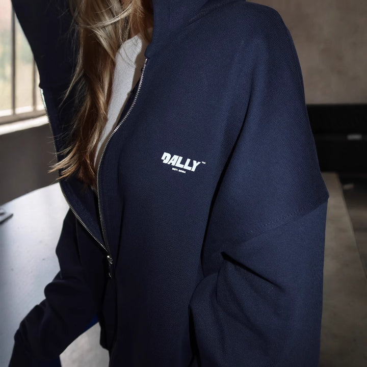 Women's hoodie with artistic angel pattern and trendy inscription Lune London
