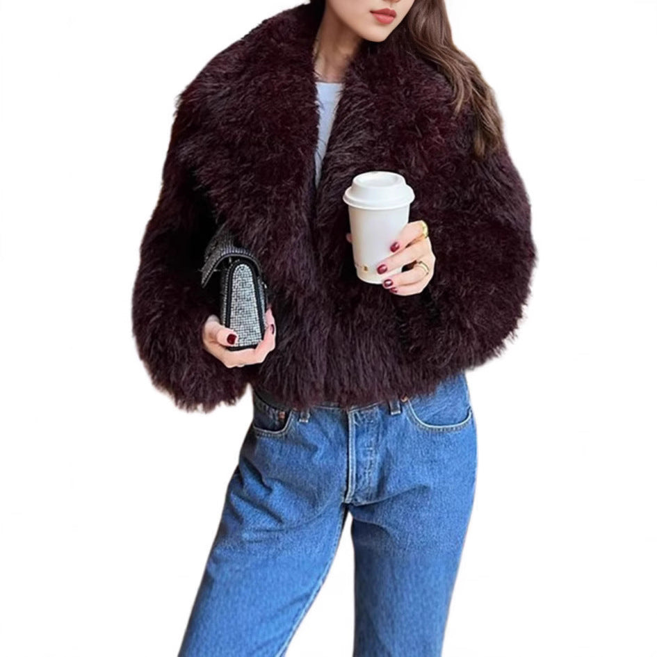 Trendy oversized faux fur coat for women Lune London