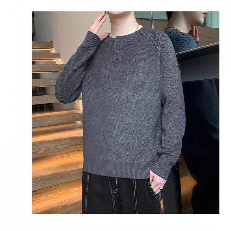 Knit sweater for men with convertible collar and high-quality texture Lune London