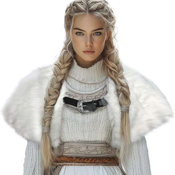 Women's Short Faux Fur Shoulder Cape with Bolero-Like Silhouette Amarae