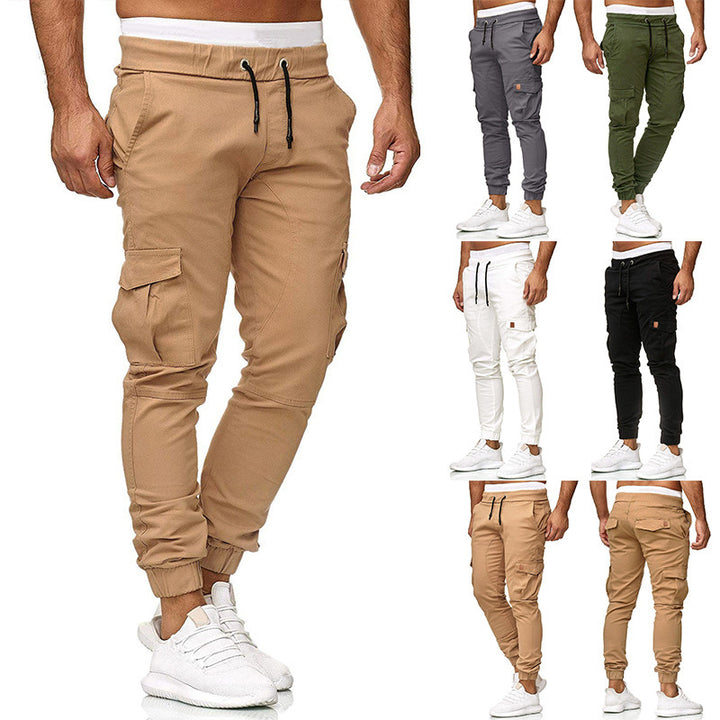 Men's cargo jogger pants with elastic waist and practical pockets Lune London
