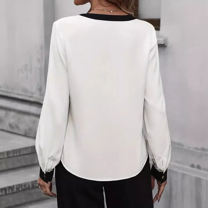 Ladies elegant blouse with contrasting details Lune London
