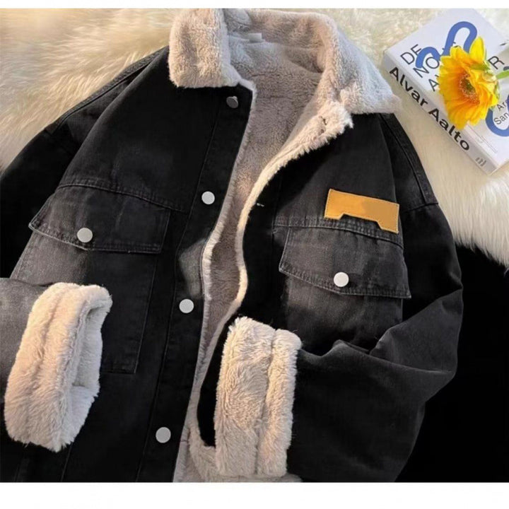 Oversized denim jacket for women with faux fur lining Lune London