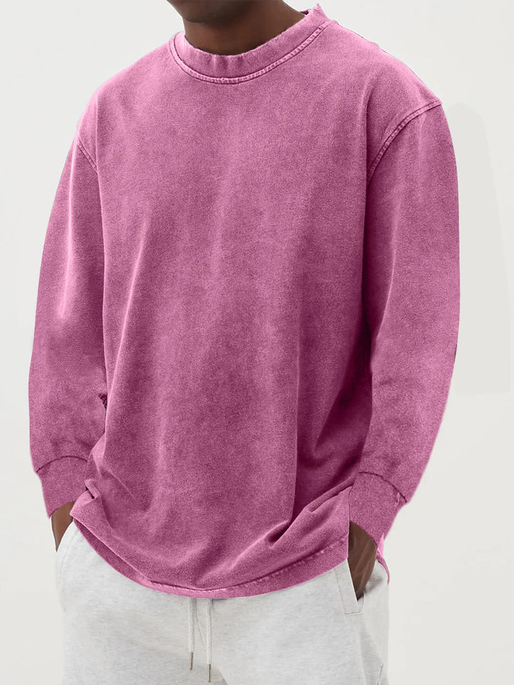 Casual oversized sweater for men in pleasant cotton blend Amarae