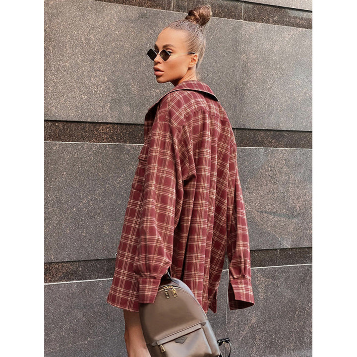 Casual oversized checkered shirt Lune London for ladies