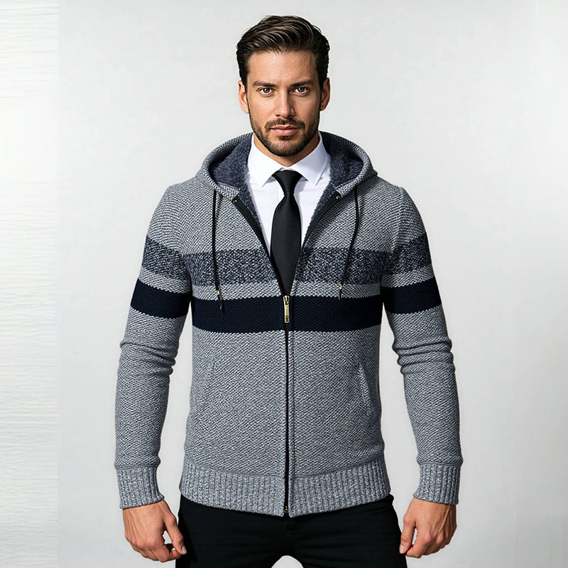 Hooded jacket for men with trendy zip Lune London