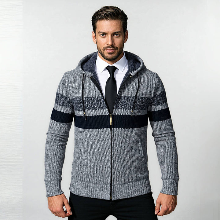 Hooded jacket for men with trendy zip Lune London