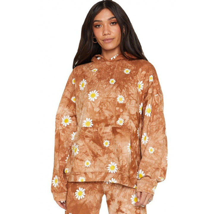 Ladies Oversized Hooded Sweater with Floral Pattern Amarae