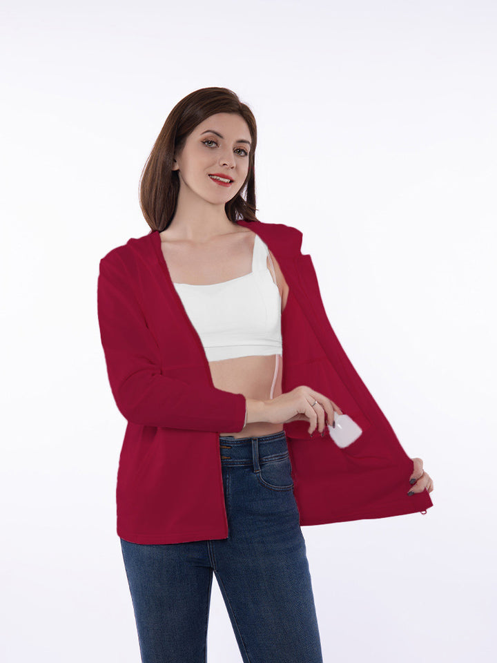 Casual zip-up hooded jacket for women with functional pockets and breathable fabric composition Lune London