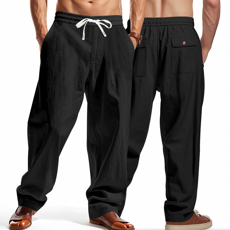 Light casual pants for men with elastic waistband and side pockets Lune London