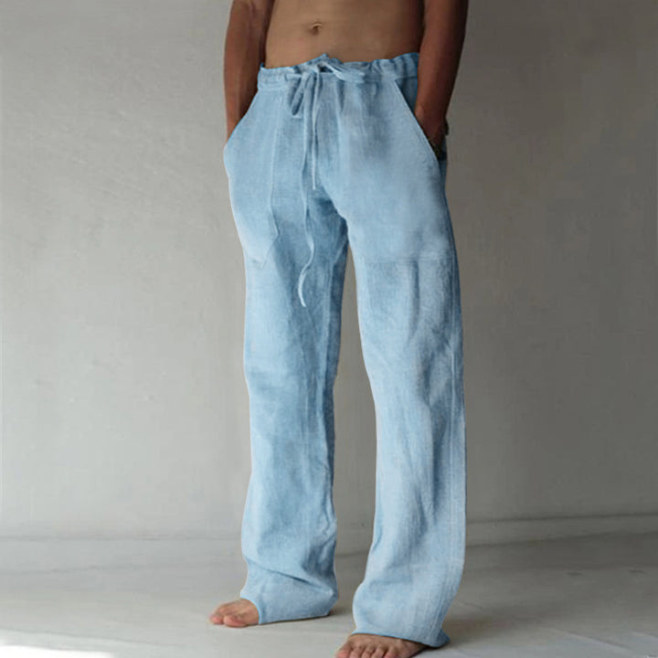 Casual linen trousers for men with elastic waistband Lune London