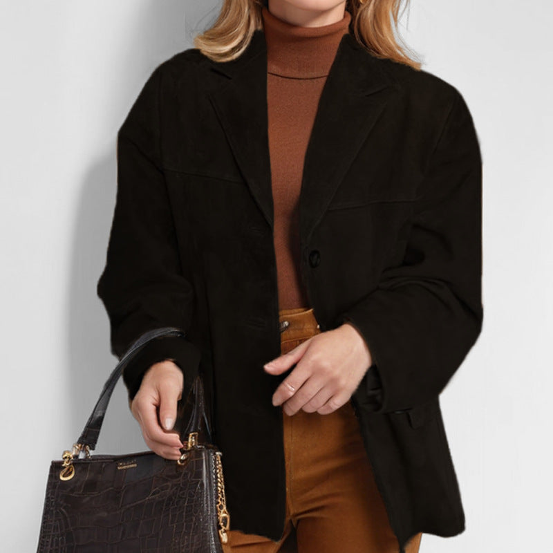 Veste surdimensionnée élégante pour femmes en imitation suédine Chic & Stil