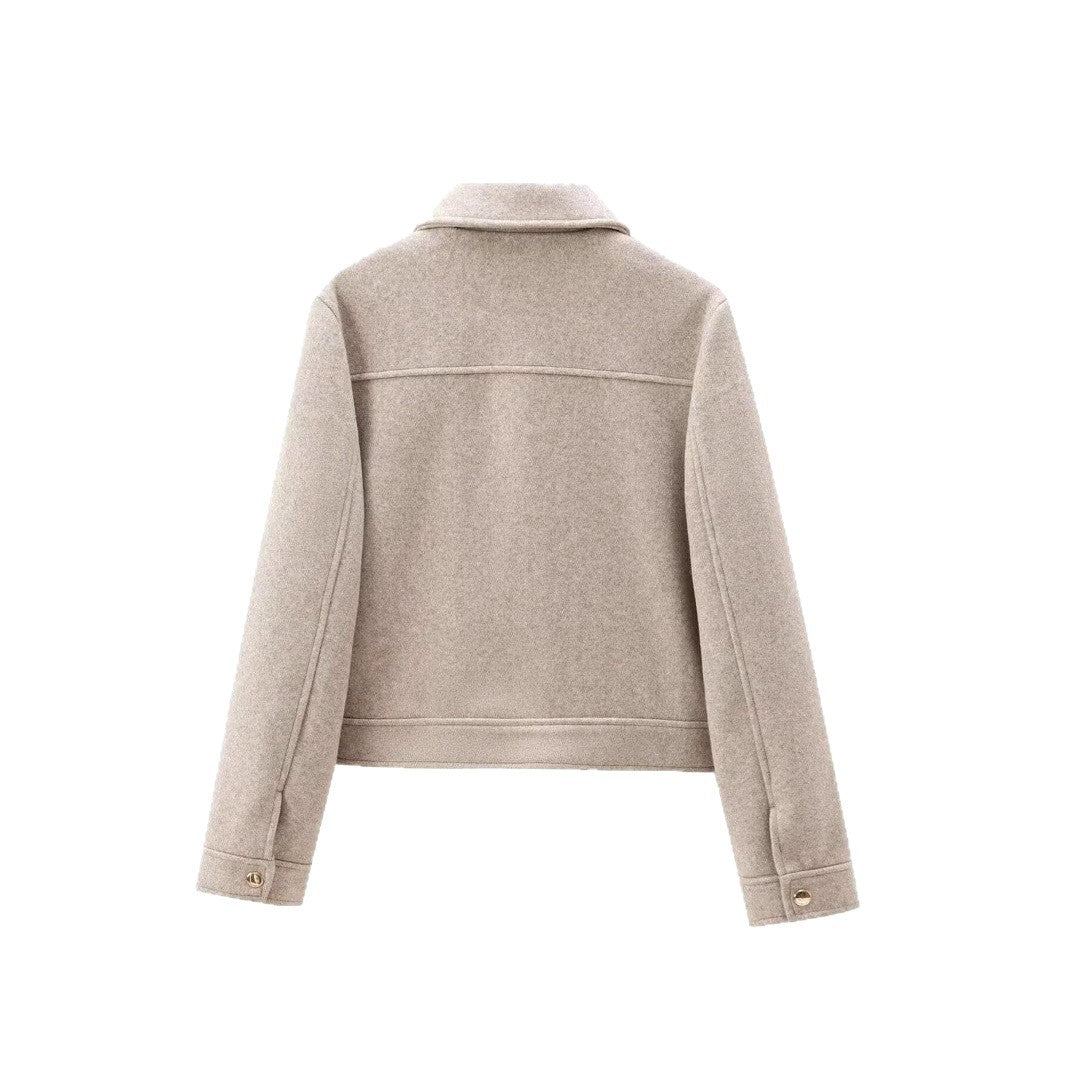 Elegant wool jacket for women with practical flap pockets and high-quality zipper Lune London