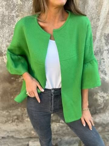 Fashionable women's jacket with wide sleeves and slightly textured fabric Lune London