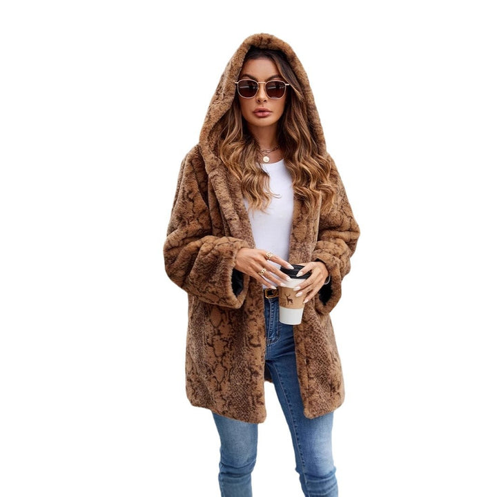 Ladies Furry Parka with hood and elegant cut Lune London