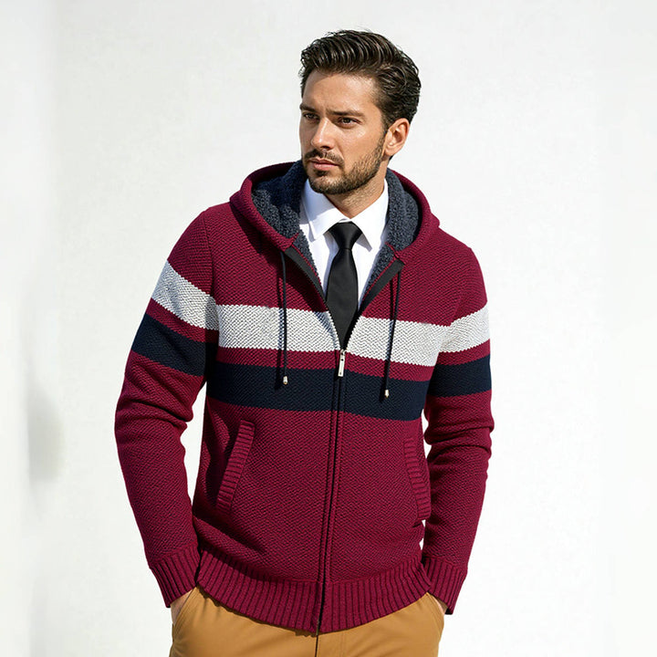 Hooded jacket for men with trendy zip Lune London