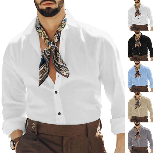 Classic long sleeve shirt for men with trendy collar and elegant button placket Amarae
