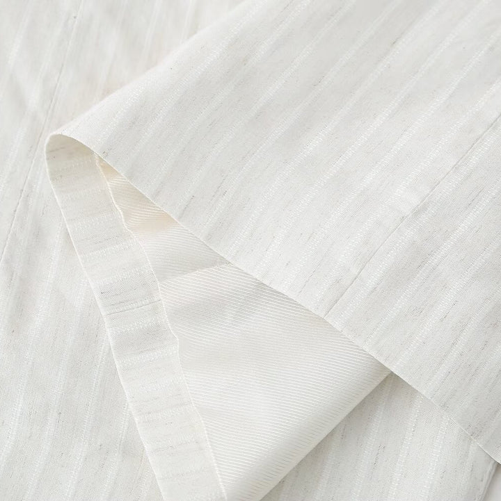 Women's linen look long blazer with wide lapels, roll-up sleeves, and flap pockets Amarae