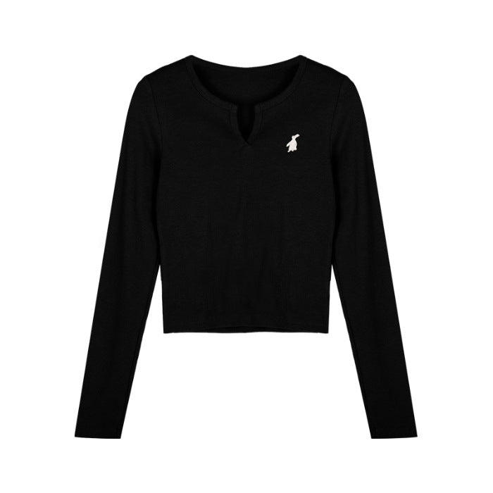 Women's casual cropped long sleeve shirt Chic & Stil