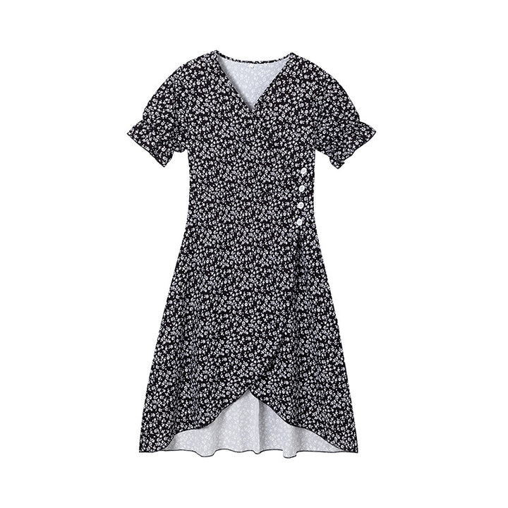 Vintage-inspired floral wrap dress for women Lune London