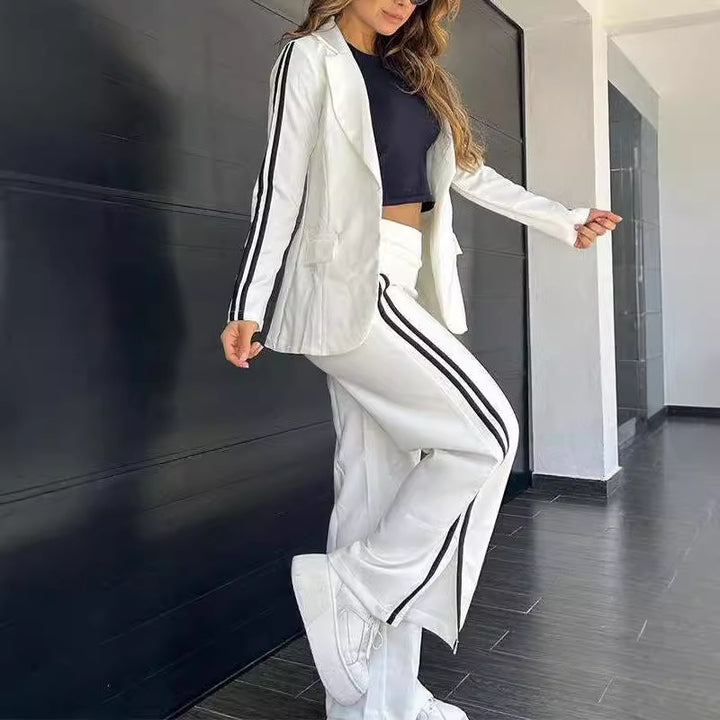 Elegant women's blazer set with wide trousers Amarae