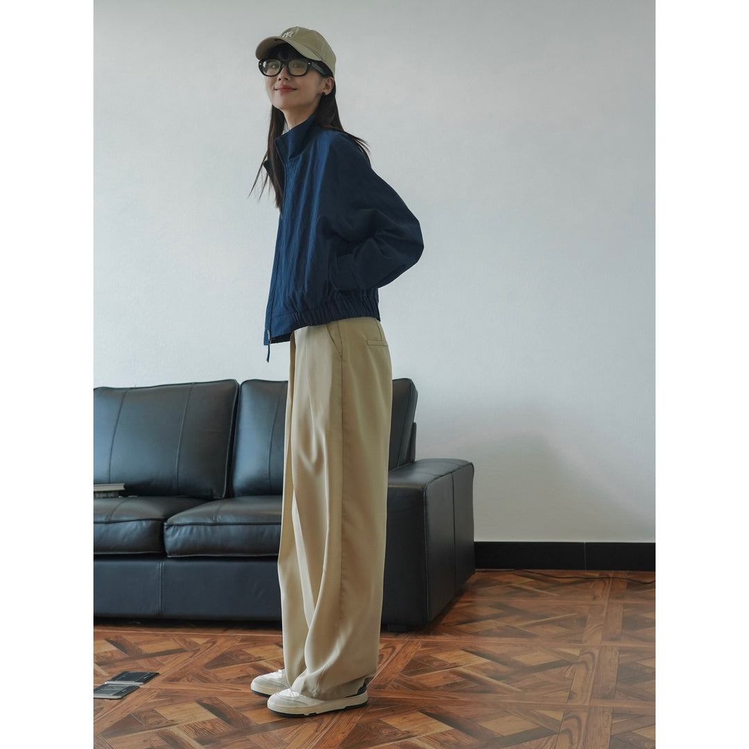 Women Elegant High-Waisted Pleated Trousers in Wide Culotte Style Amarae