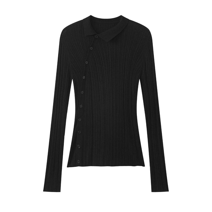 Women's fine knit long cardigan with kent collar and fine ribbed texture Amarae