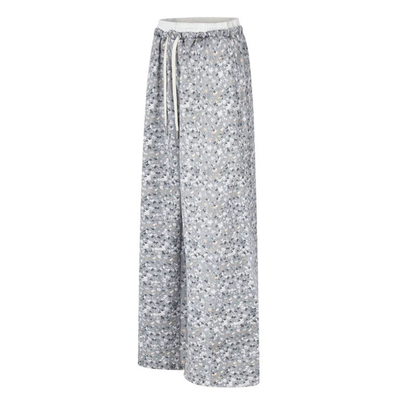 Ladies Palazzo Glitter Pants with Elastic Waistband and Drawstring Amarae