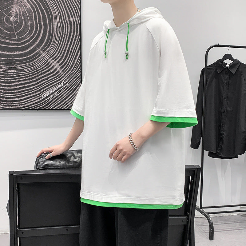 Oversized T-shirt for men with hood and breathable properties Lune London