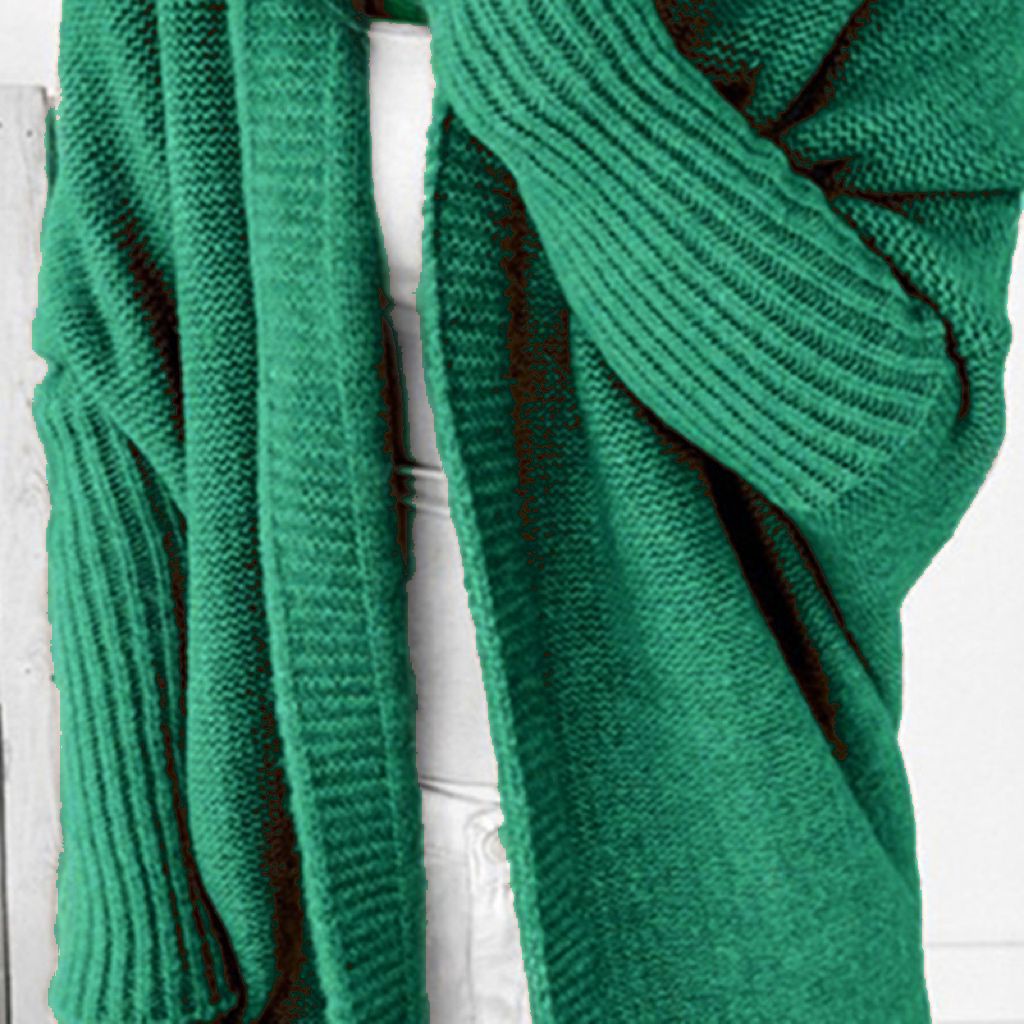 Ladies Casual Knit Sweater with Open Front and Fine Texture Lune London