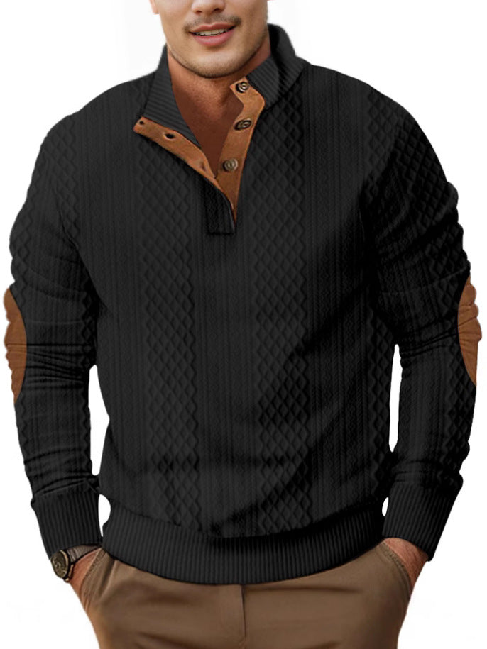 Trendy knit sweater for men with a unique structure and Lune London collar
