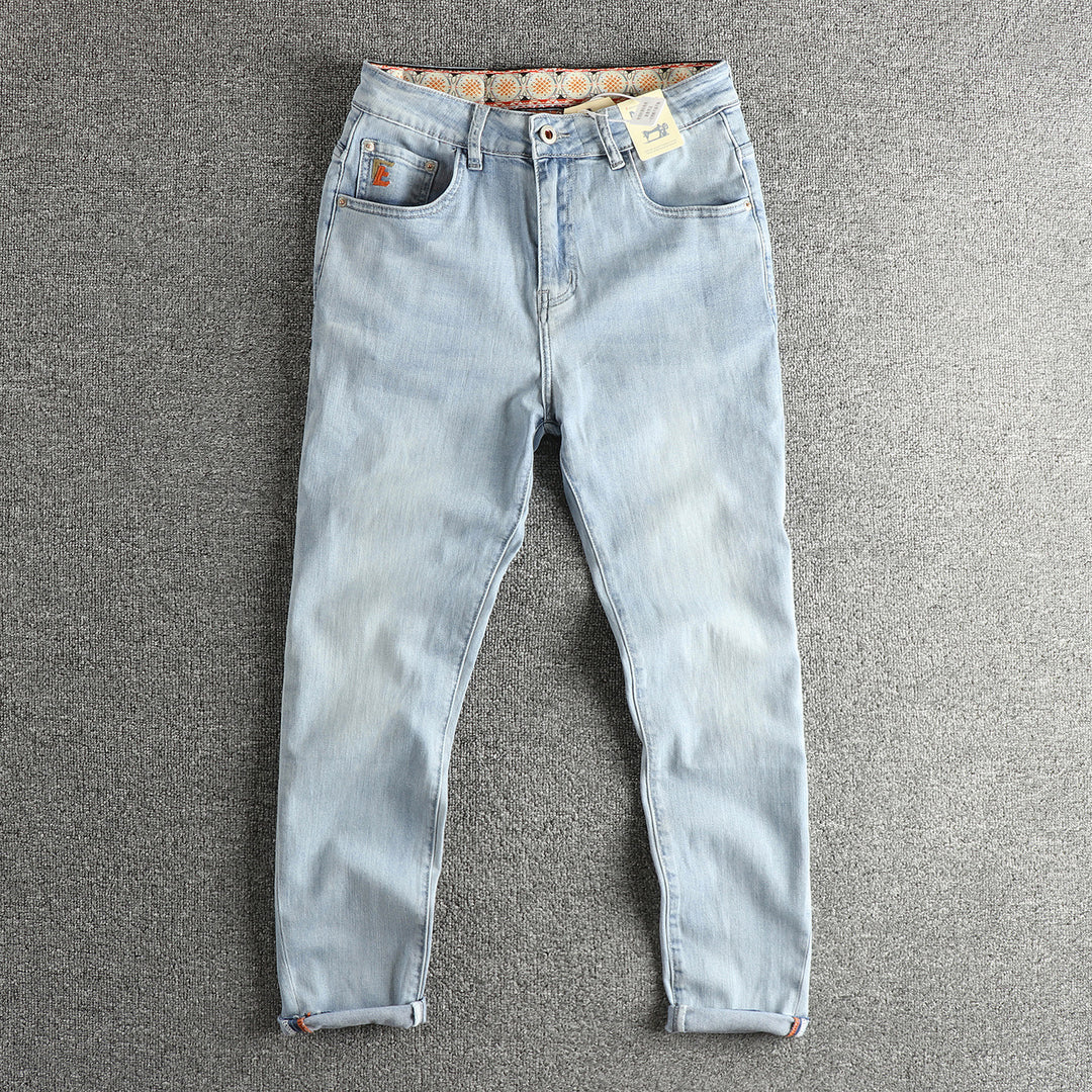 High-waisted slim-fit jeans for women vintage effect Lune London