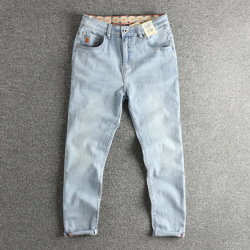 High-waisted slim-fit jeans for women vintage effect Amarae