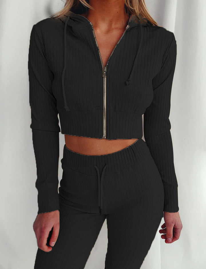 Dames Ensemble de Crop Top Sportif et Leggings Chic & Stil