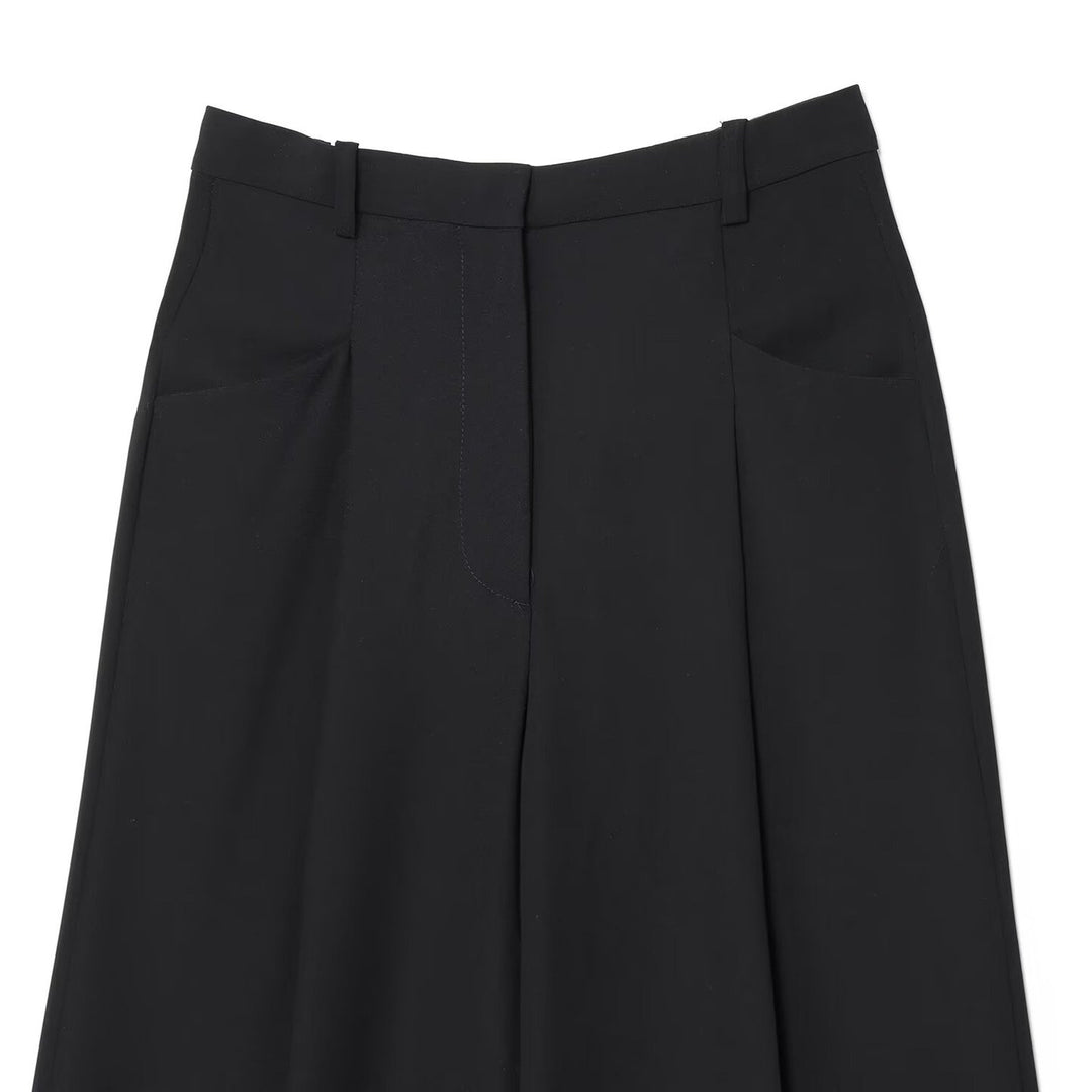 Women's Wide High-Waisted Pleated Trousers with Crease and Wide Leg Amarae