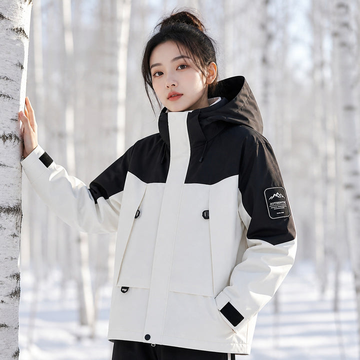 Unisex waterproof two-layer softshell rain jacket with removable fleece lining and hood Amarae