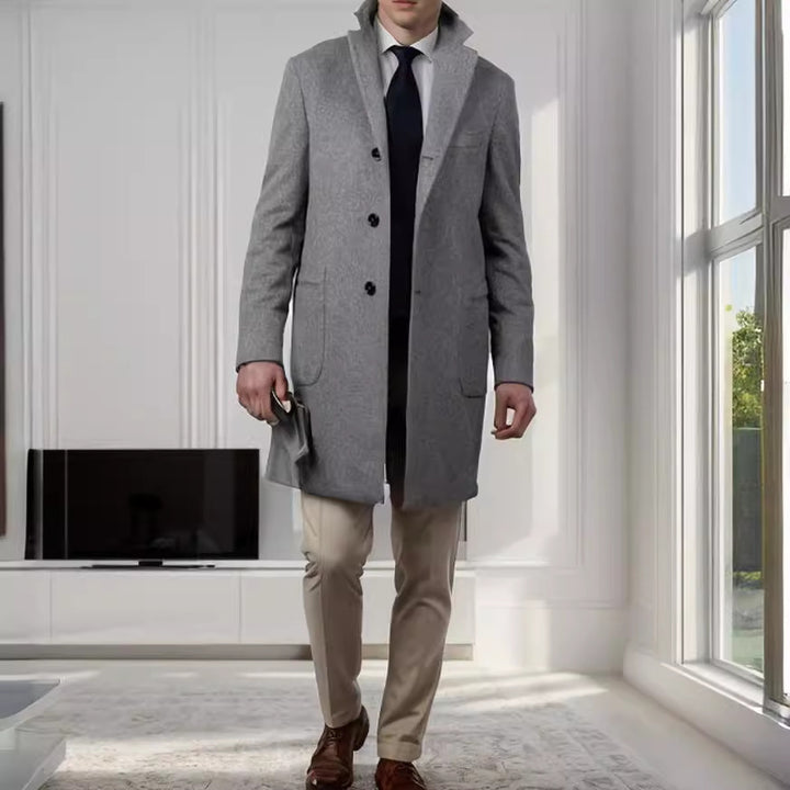 Elegant long coat for men in high-quality wool Amarae