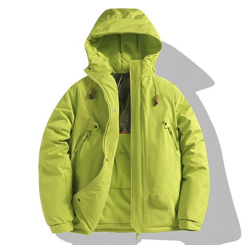 Functional jacket for men with adjustable hood and insulated interior Amarae
