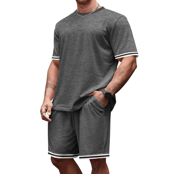 Men's sports t-shirt set and shorts with breathable fabric and contrasting details Lune London